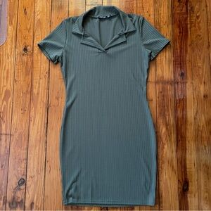 Olive Green Bodycon Polo Dress by Nasty Gal